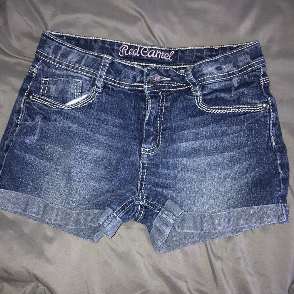 blue jean shorts